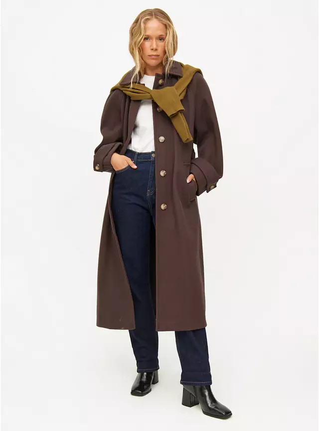Brown Wool-Look Trench Coat 20 | Tu Clothing