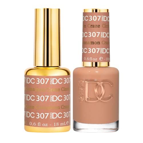 DND DC Gel Polish Set, Deep Nude Collection, UV/LED Gel Polish and Air Dry Nail Lacquer, Matching Chip-Free Polish Duo, 307 Cinnamon Craze, 0.5 Fl Oz | Amazon (US)