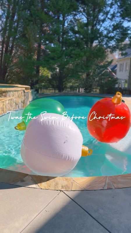 ‘Twas the Swim Before Christmas!
Who said ornaments were just for the tree?
#outdoorchristmas #poolchristmas #christmaspool #giantornaments #christmasornaments #christmasoutside 

#LTKSeasonal #LTKHoliday #LTKhome