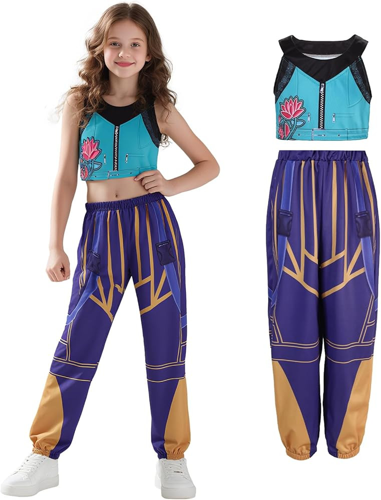 Girl Pop Singer Costume Demon Hunter Rumi Top Pants Dress Dancer Dress Up Halloween Cosplay Outfi... | Amazon (US)
