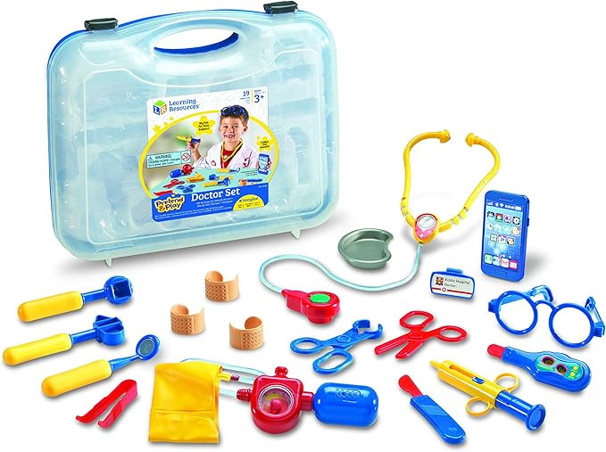 Learning Resources Pretend & Play Doctor Set Blue - 19 Pieces, Ages 3+ Doctor Kit for Kids, Toddl... | Amazon (US)