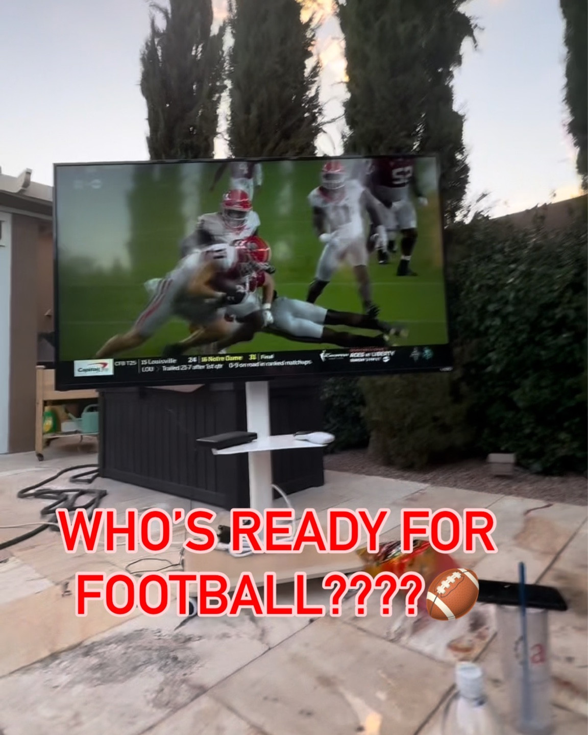 I almost caved and bought an expensive rolling TV/Monitor… but after my husband insisted we get a new TV for the living room, I refused to let the perfectly fine one go to waste. I ordered this inexpensive TV stand.. & now we can take it anywhere 🙌🏻🏈

Comment FOOTBALL if you want the link & you would use this around your pool.. or house 🏆📺

#superbowl #football #biggame #rollingtv #amazonhome #amazoninfluencer #ltk