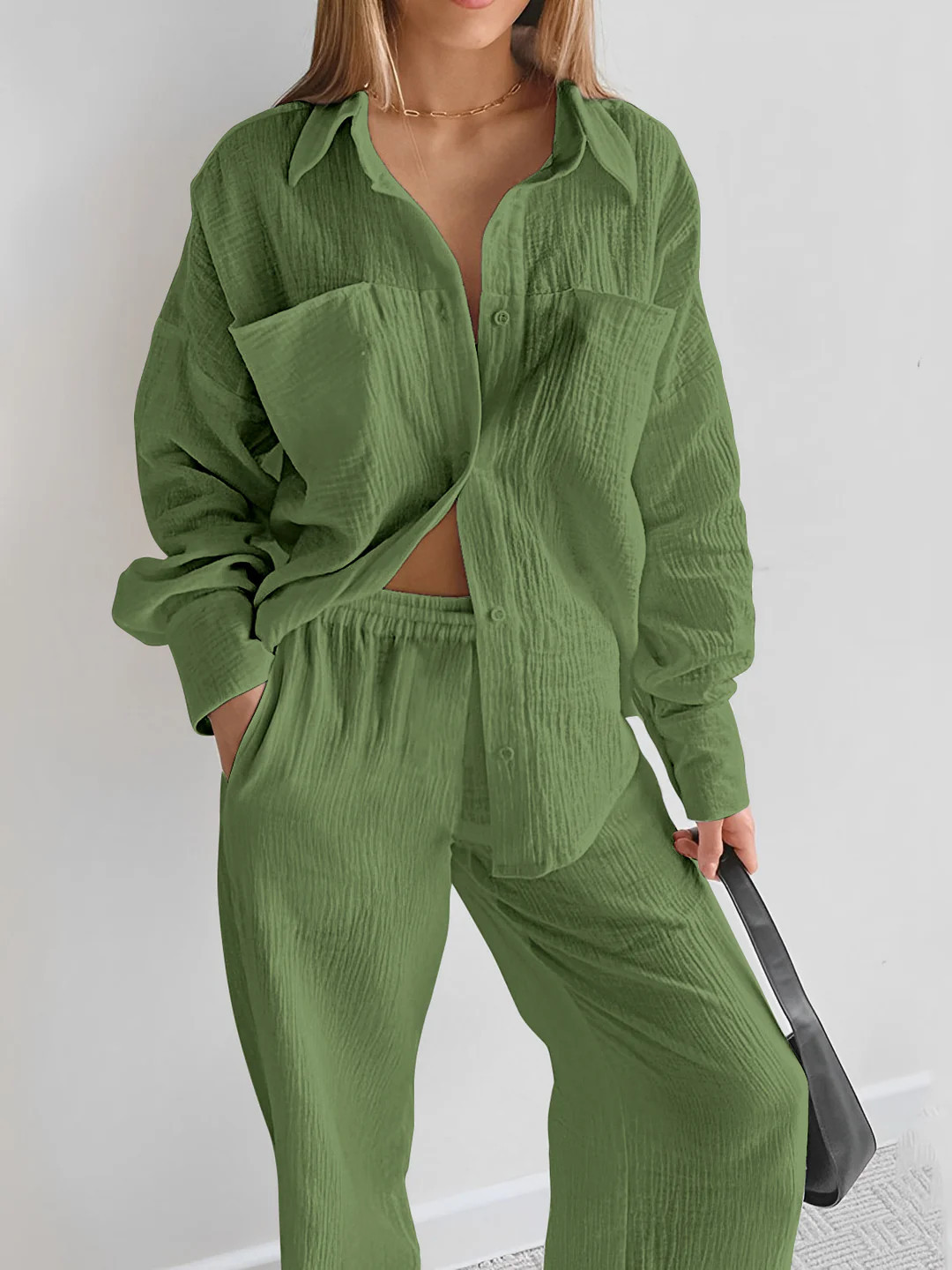 Minimalist Cotton Two Piece Pants Set | Commense