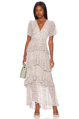 ASTR the Label Talya Dress in Cream & Blue Floral from Revolve.com | Revolve Clothing (Global)