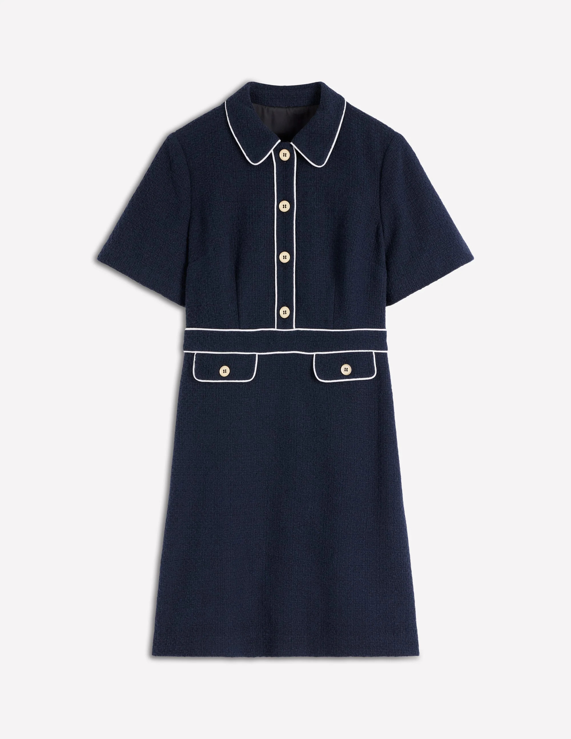 Eda Cotton Shift Dress-Navy | Boden (US)