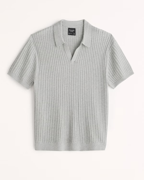 Textured Stitch Sweater Polo | Abercrombie & Fitch (US)