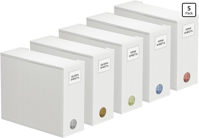 SpaceAid 5 Pack Bed Sheet Organizers and Storage, Foldable Sheet Organizer for Linen Closet, Shee... | Amazon (US)