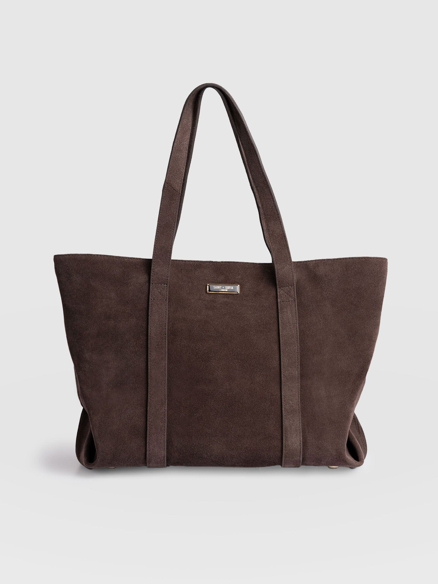 Kara Shopper Bag - Brown Suede | Saint + Sofia