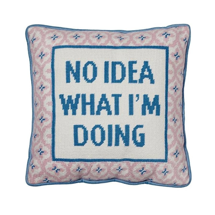 Peking Handicraft No Idea What I'm Doing Embroidered Blown in Filled Pillow, 12-Inch, Multicolor | Amazon (US)