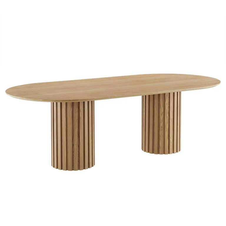 Modway Senja 95" Oval Dining Table in Oak | Walmart (US)