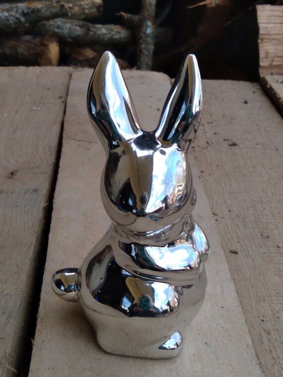 Silver Chrome Rabbit/easter Bunny/rabbit Figurine | Etsy Canada | Etsy (CAD)
