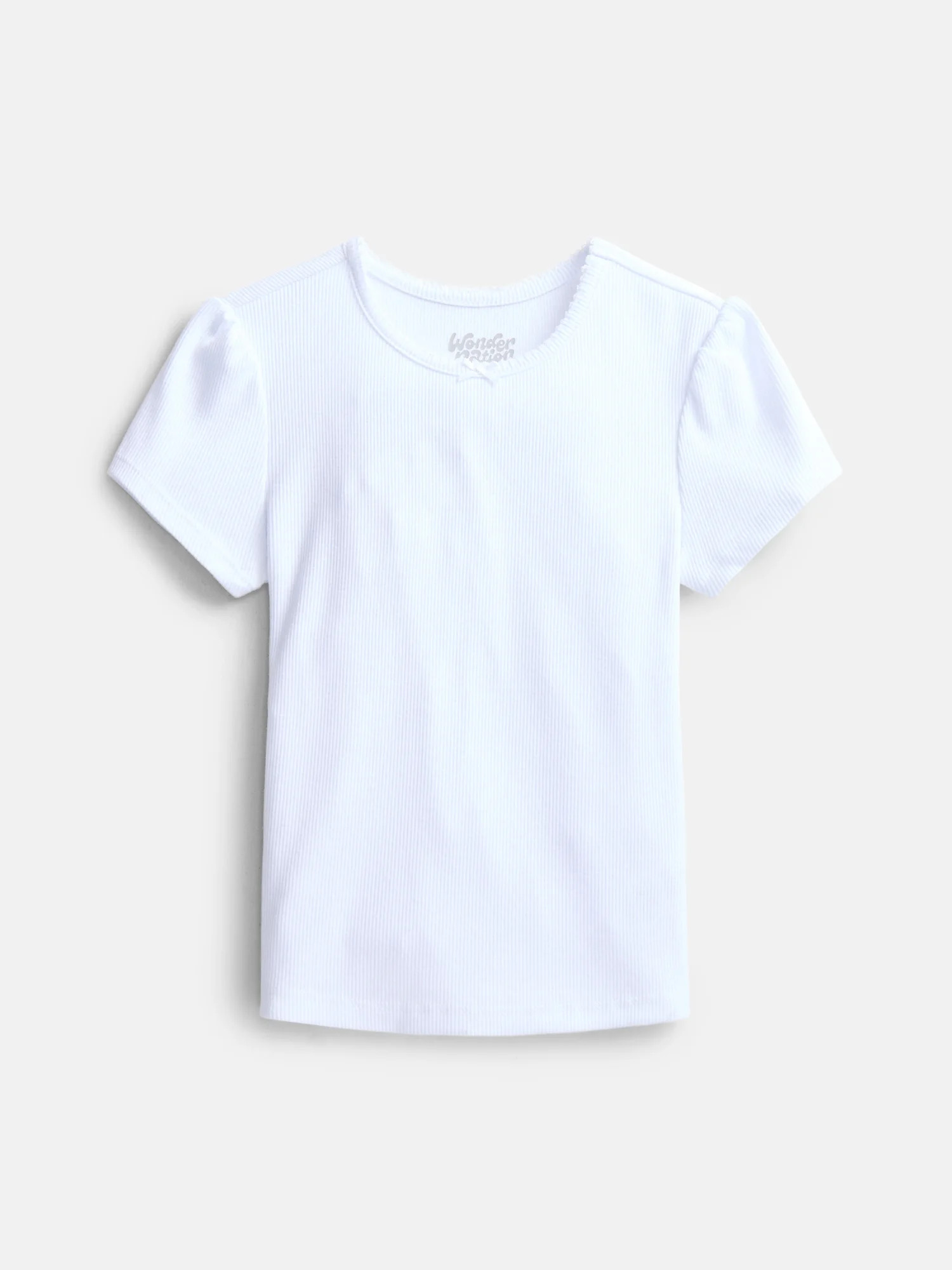 Wonder Nation Girls Baby Tee with Short Sleeves, Sizes 4-10 | Walmart (US)