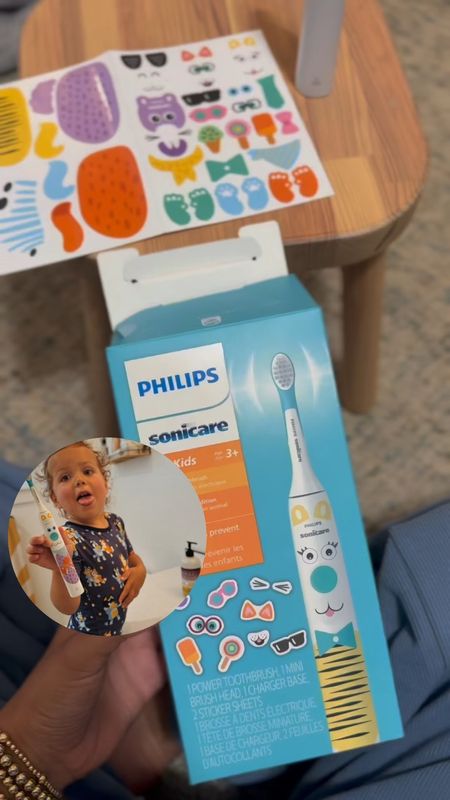 The best toothbrush for kids! Phillips sonicare that comes with 2 sheets of stickers so they can decorate their own “pet” such a hit with my 3 year old! Makes tooth brush time fun! 

#LTKfamily #LTKfindsunder50 #LTKkids