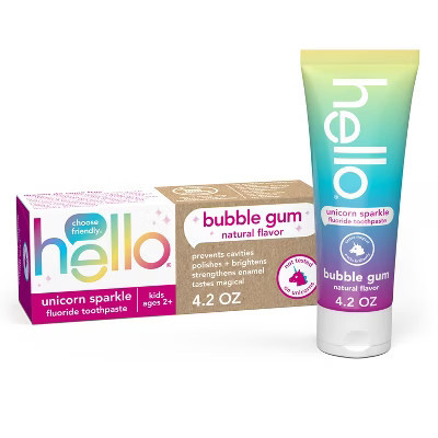 hello Kids' Unicorn Sparkle Bubble Gum Fluoride Toothpaste - 4.2oz | Target