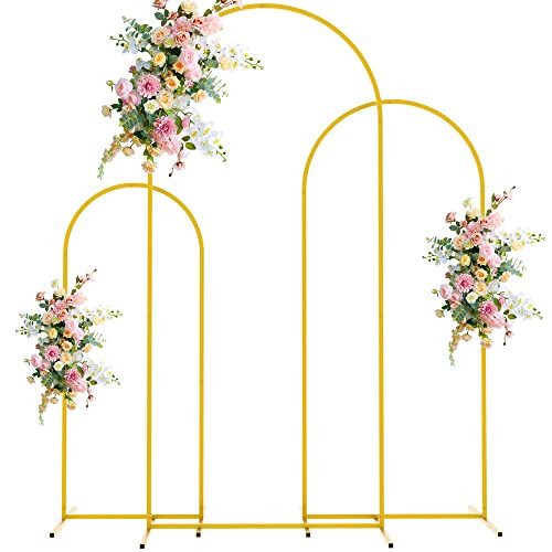 Wokceer Wedding Arch Backdrop Stand 6FT, 5FT, 4FT Set of 3 Gold Metal Arch Stand for Wedding Cere... | Amazon (US)