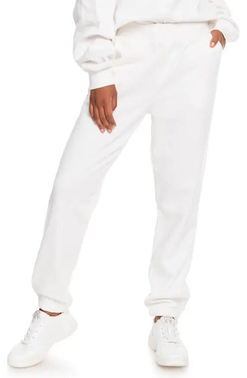 Roxy Feeling Salty Cotton Blend Sweatpants in Snow White at Nordstrom, Size Small | Nordstrom