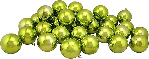 32ct Kiwi Green Shatterproof Shiny Christmas Ball Ornaments 3.25" (80mm) | Amazon (US)