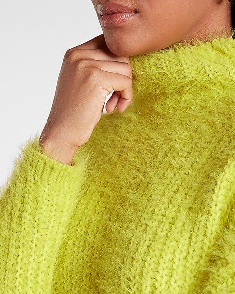 Fuzzy Chenille Mock Neck Sweater | Express