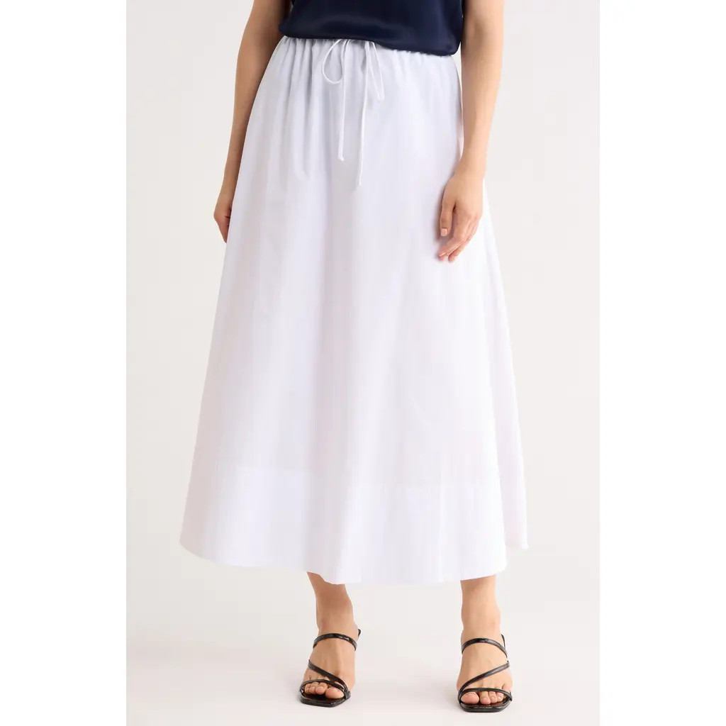 Renee C Cotton Poplin Maxi Skirt in Off White at Nordstrom Rack, Size Large | Nordstrom Rack