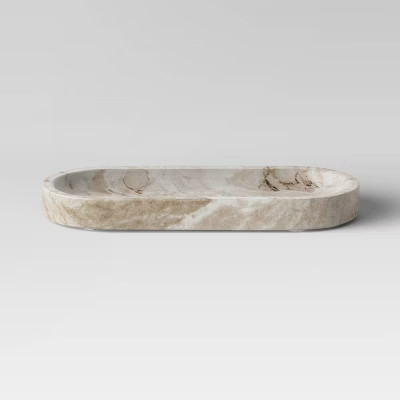 6" x 1.25" Toronto Oblong Marble Tray Natural - Project 62™ | Target