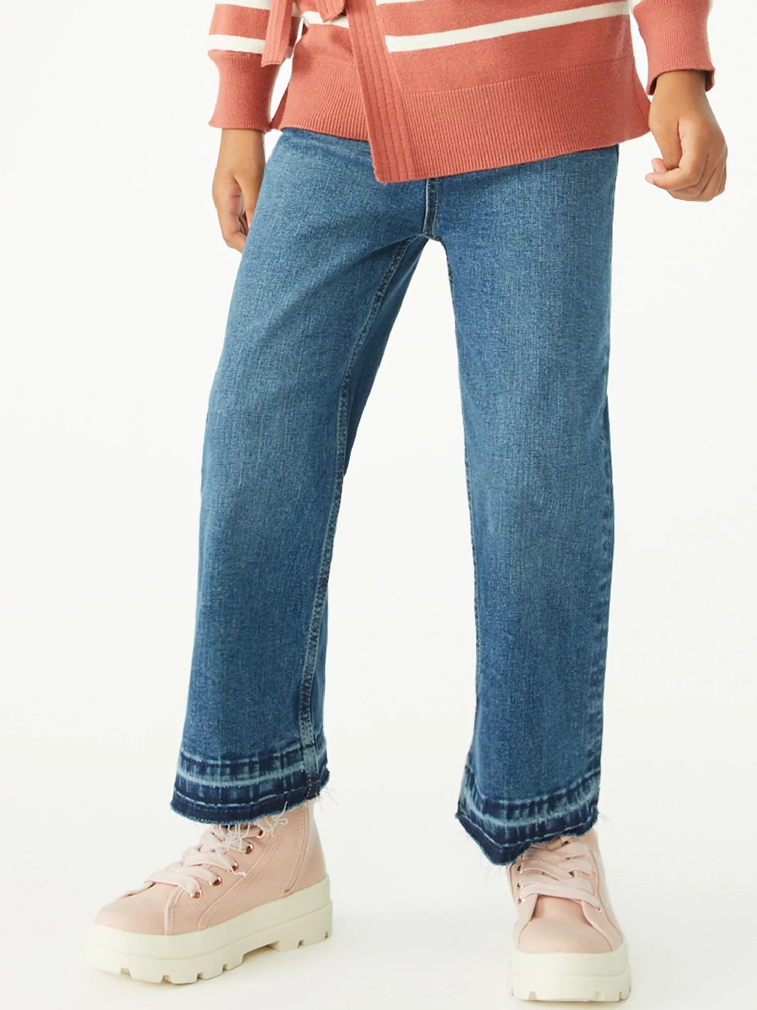 Free Assembly Girls True Waist Wide Leg Jeans, Sizes 5-18 - Walmart.com | Walmart (US)