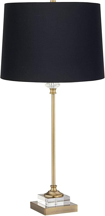 Regency Hill Julia Traditional Buffet Table Lamp 29.5" Tall Gold Brass Metal Clear Crystal Glass ... | Amazon (US)