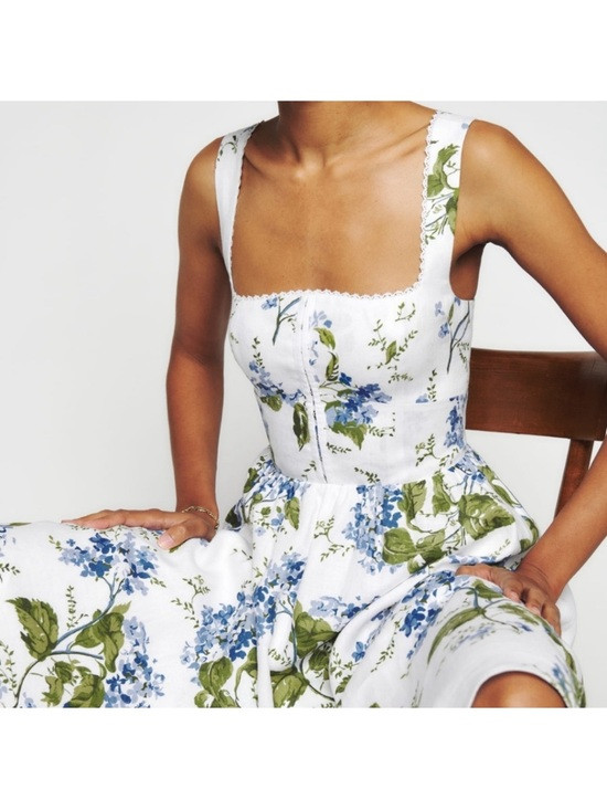 ⭐️NWT!⭐️Reformation Tagliatelle Dress Sz 10 w MEASUREMENTS Corset Bodice, Linen | Poshmark