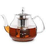 COSORI Glass Teapot Scale Line & Removable Stainless Steel Infuser Stovetop Safe Gooseneck Kettle fo | Amazon (US)