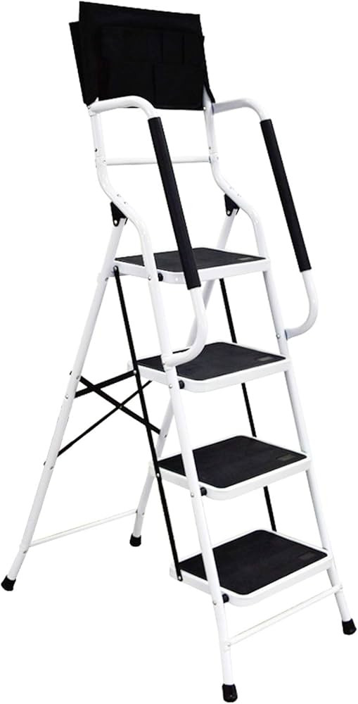 Wiberwi 4 Step Ladder with Handrails 500 lb Capacity Step Stool Folding Portable Ladders for Home... | Amazon (US)