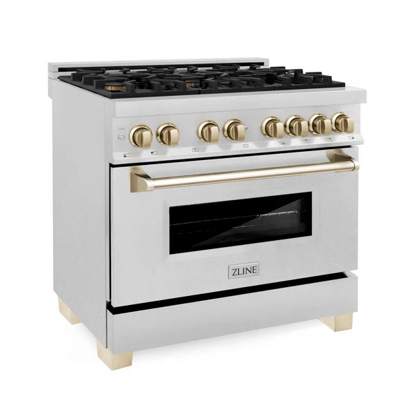 ZLINE Autograph Edition 36" 4.6 cu. ft. Dual Fuel Range in Fingerprint Resistant Stainless Steel ... | Wayfair North America
