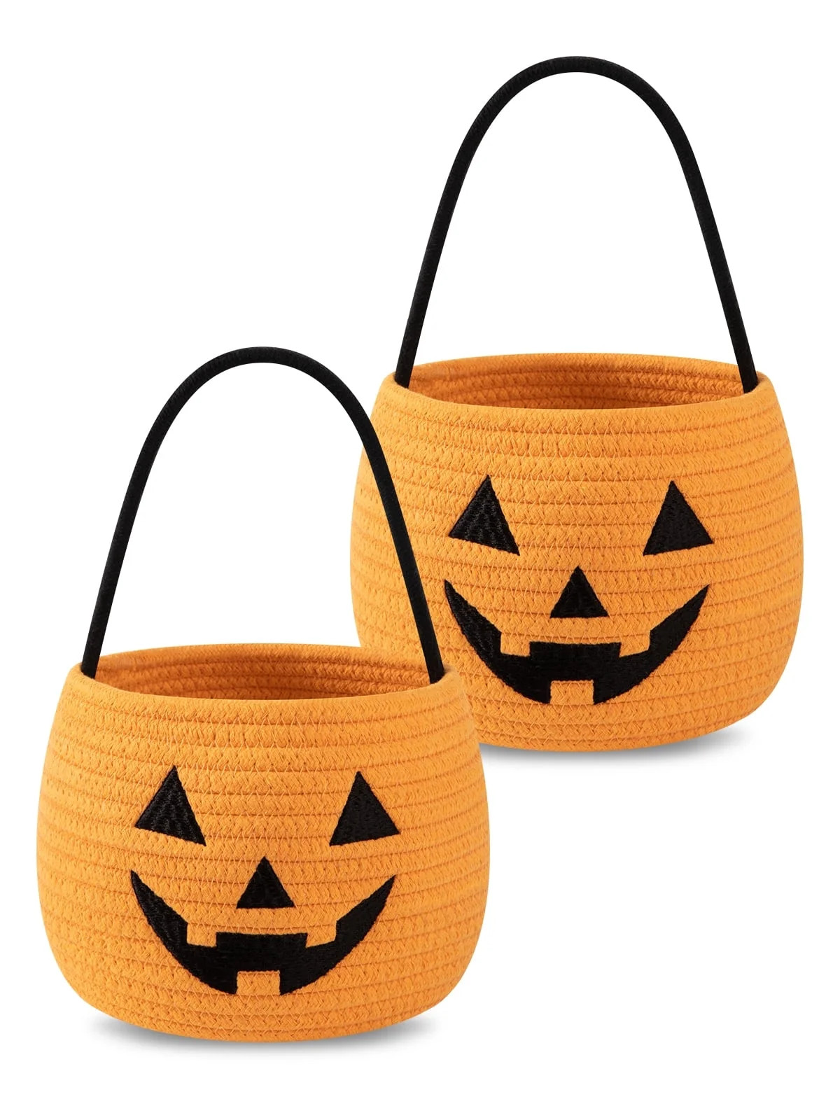 CHERISHGARD Set of 2 4L Halloween Cute Cotton Rope Baskets for Kids ,5.9 in*5.9 in*5.9 in ,Halloween Party Baskets for Candy,Toys | Walmart (US)