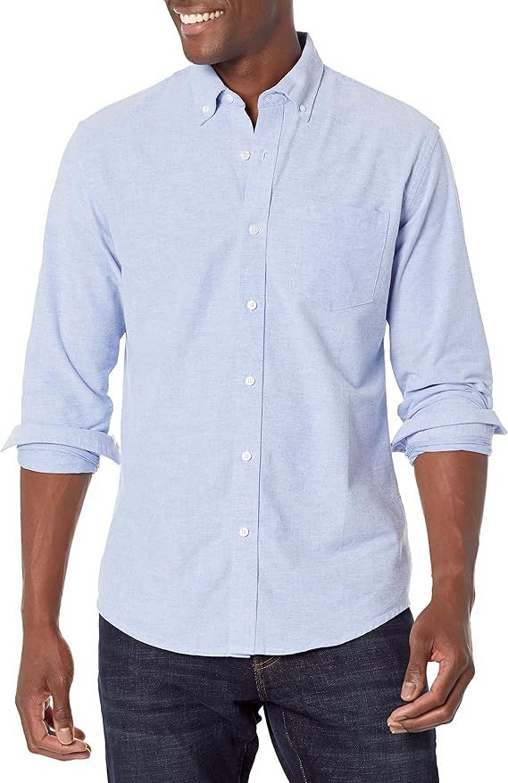 Amazon.com: Amazon Essentials Men's Regular-Fit Long-Sleeve Pocket Oxford Shirt : Clothing, Shoes... | Amazon (US)