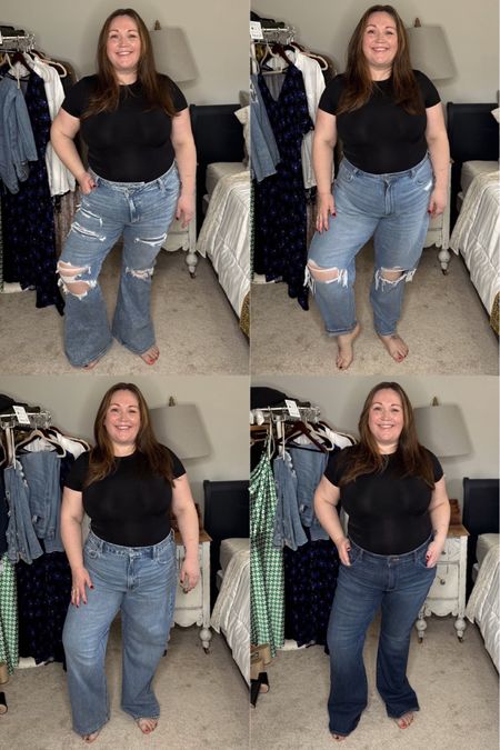 The best petite jeans for sizes 14-20! Jess is wearing an 18 short in everything here except for 1, she sized down to a 16 short! These are her FAVORITE jeans as a plus size petite gal, reminder for reference she is 5’2, 16/18. Last day for 25% off everything! 

#LTKcurves #LTKSale #LTKunder50