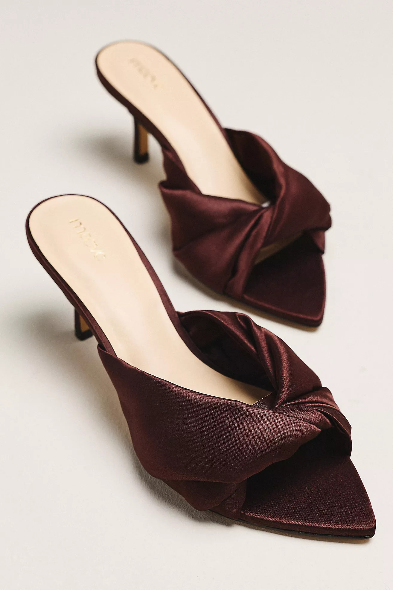 Maeve Ilora Satin Twist Mule Heels | Anthropologie (US)