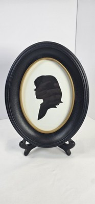 Vintage Silhouette Picture Young Girl Papercut Portrait Cut Out Black Frame | eBay US