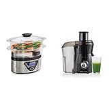 Hamilton Beach Digital Food Steamer for Quick, 5.5 Quart, Black & Stainless Steel & Juicer Machine,  | Amazon (US)