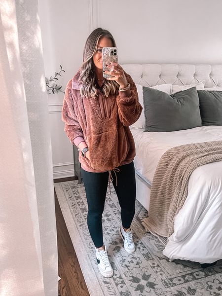 Casual cozy fall outfit featuring a Target fleece quarter zip, leggings and Nike sneakers

Quarter zip; tts small
Leggings tts small
Shoes: sized down a half



#LTKstyletip #LTKunder50 #LTKSeasonal