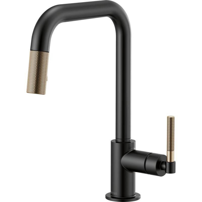 Brizo 63053LF Litze Single Handle Square Arc Pull Down Kitchen Faucet with Knurl | Build.com, Inc.