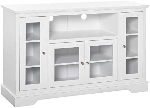 HOMCOM Modern Kitchen Sideboard Buffet Server Cabinet with Glass Doors/TV Stand Console Table for... | Amazon (US)