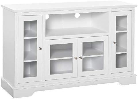 HOMCOM Modern Kitchen Sideboard Buffet Server Cabinet with Glass Doors/TV Stand Console Table for... | Amazon (US)