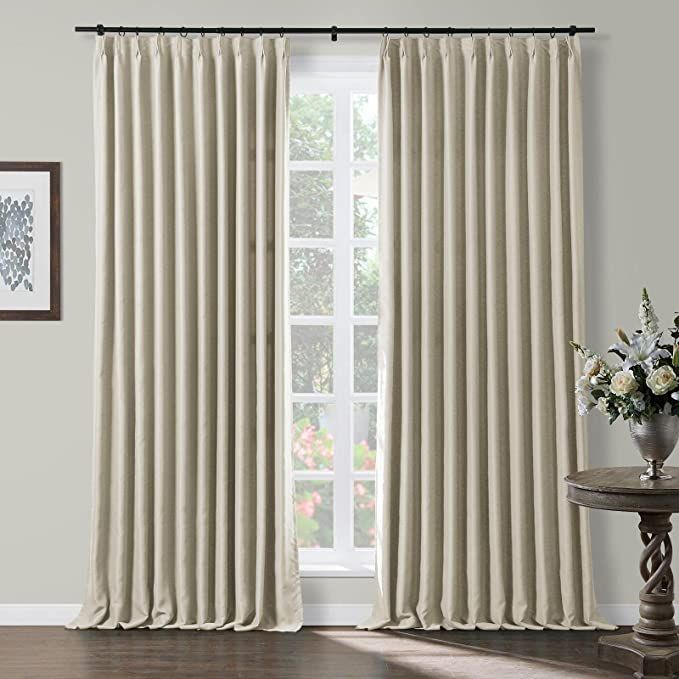 TWOPAGES Blackout Thermal Insulated Pinch Pleat Drape for Living Room, Window Treatments Panel Ro... | Amazon (US)