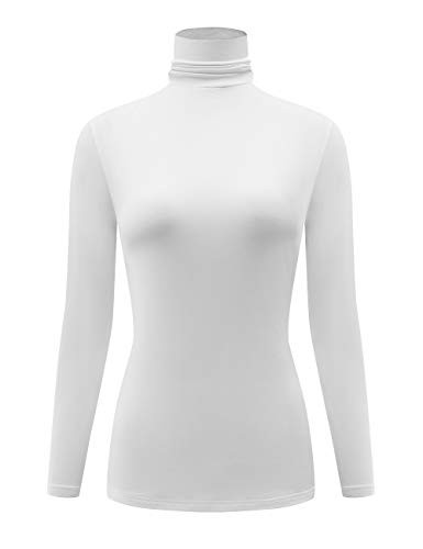 Kindcall Lightweight Long Sleeve White Turtle Neck Sweaters for Women White X-Large | Amazon (US)