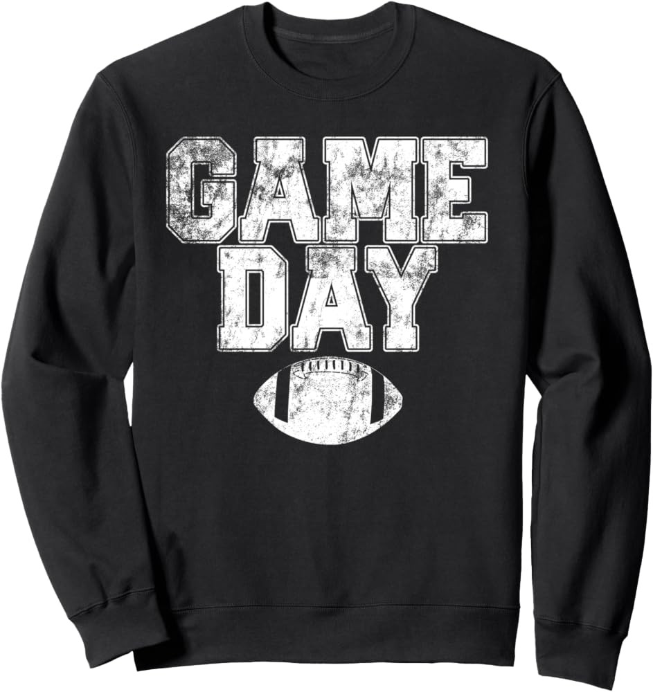 FOOTBALL Day Game Vintage Distressed Graphic Mens Womens Dad Sweatshirt | Amazon (US)