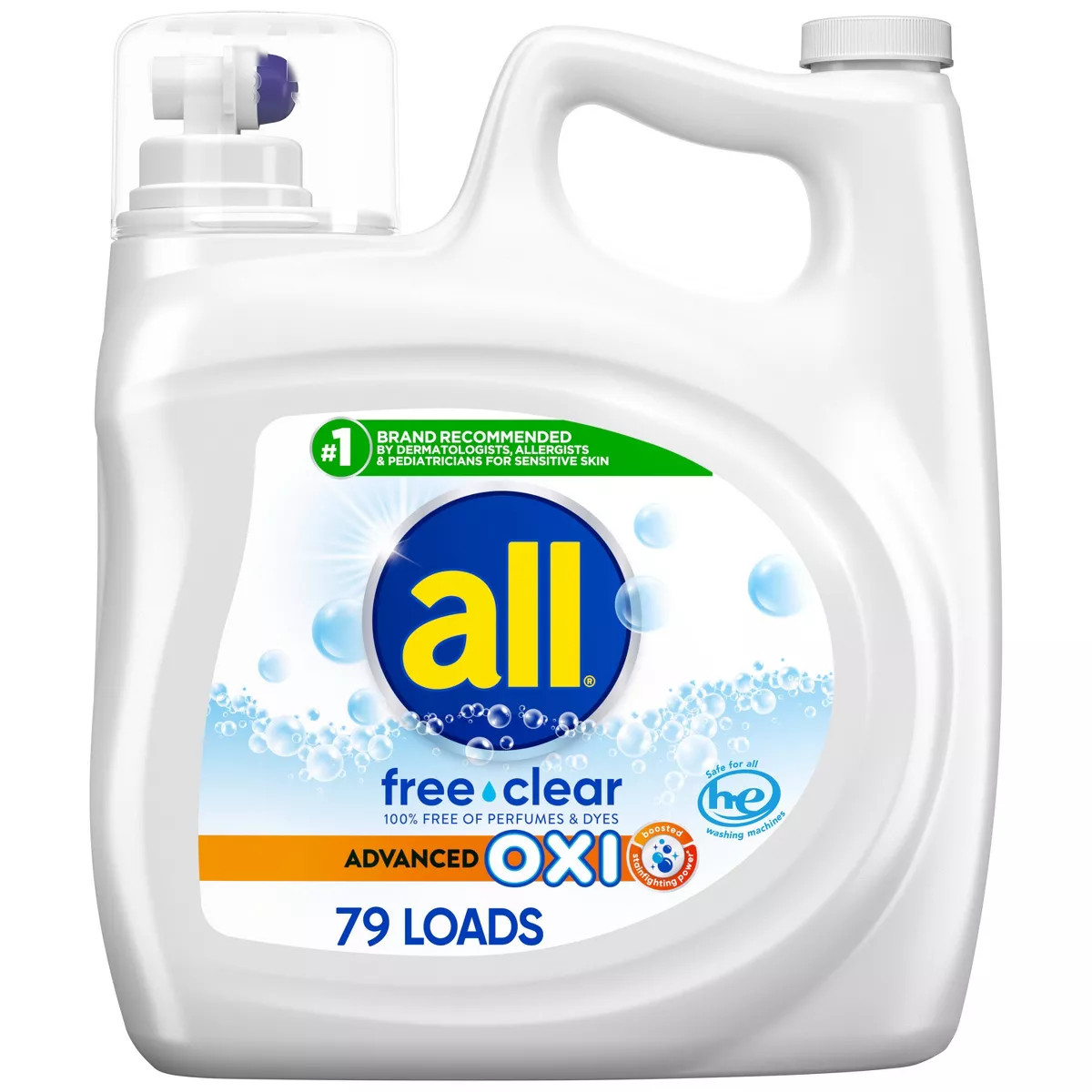 All Free Clear Liquid Laundry Detergent with OXI Stain Removers 79 Loads - 141 fl oz | Target