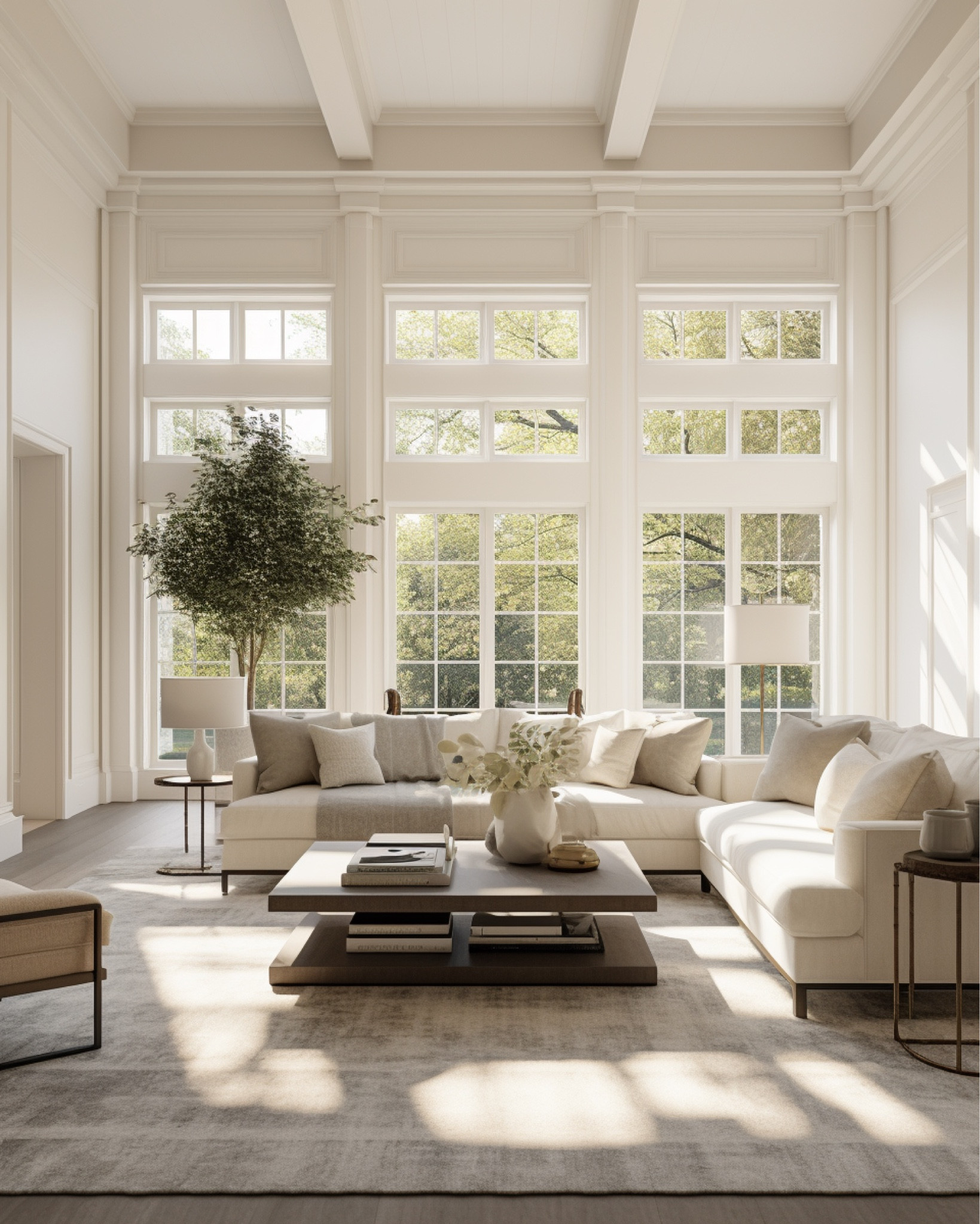 Modern & clean neutrals, white sofas & a grey rug with touches of wood create a beautiful combo 

#LTKfamily #LTKhome #LTKstyletip