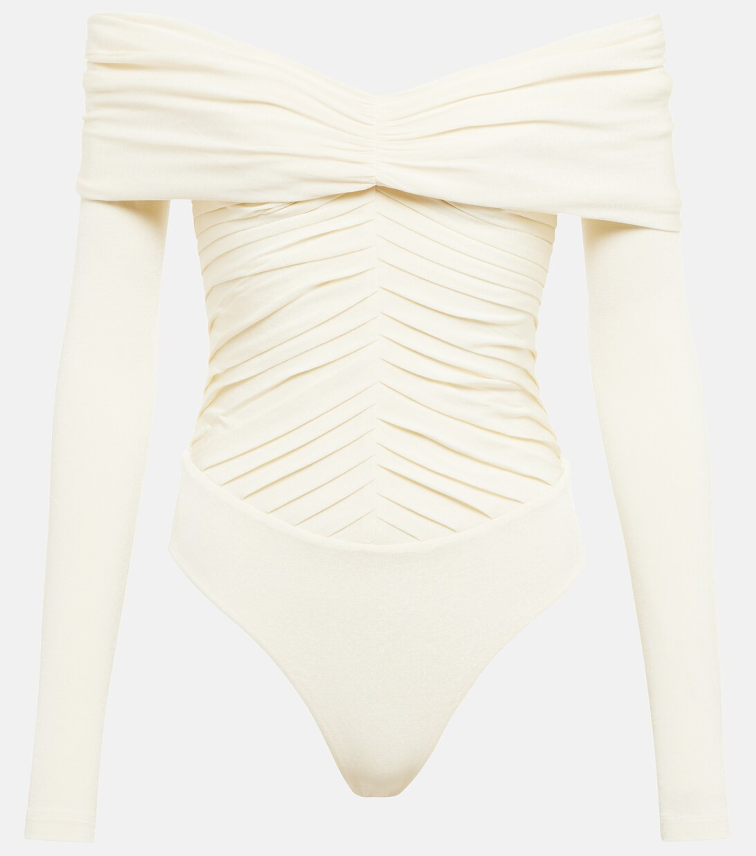 Panza off-shoulder crêpe jersey bodysuit | Mytheresa (US/CA)