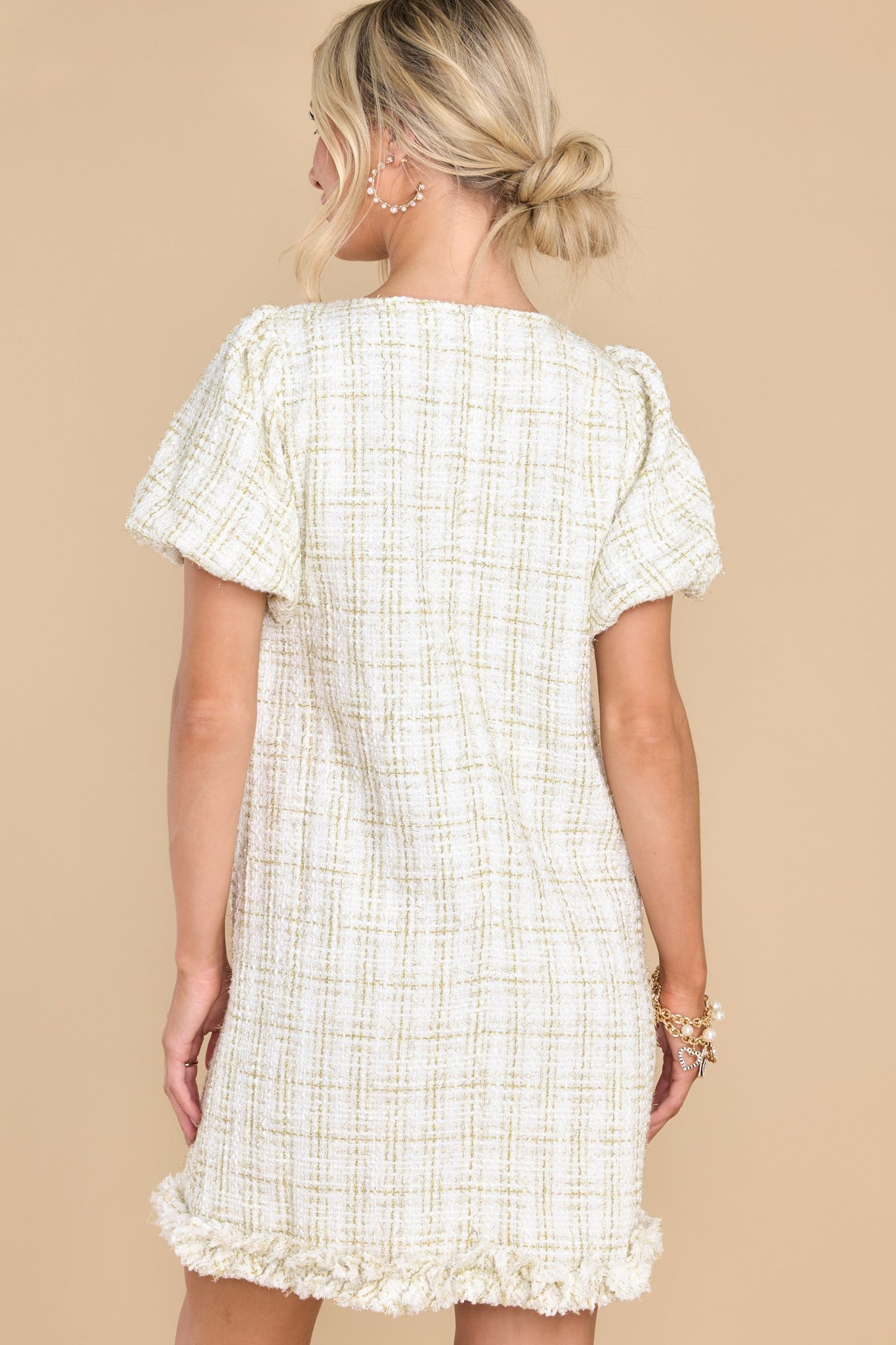 The Night We Met White Tweed Dress | Red Dress 