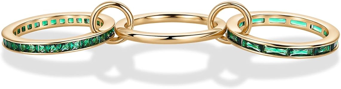 PAVOI 14K Gold Plated Interlocking Ring for Women - Chunky Connected Bands Interlock Stackable Ri... | Amazon (US)