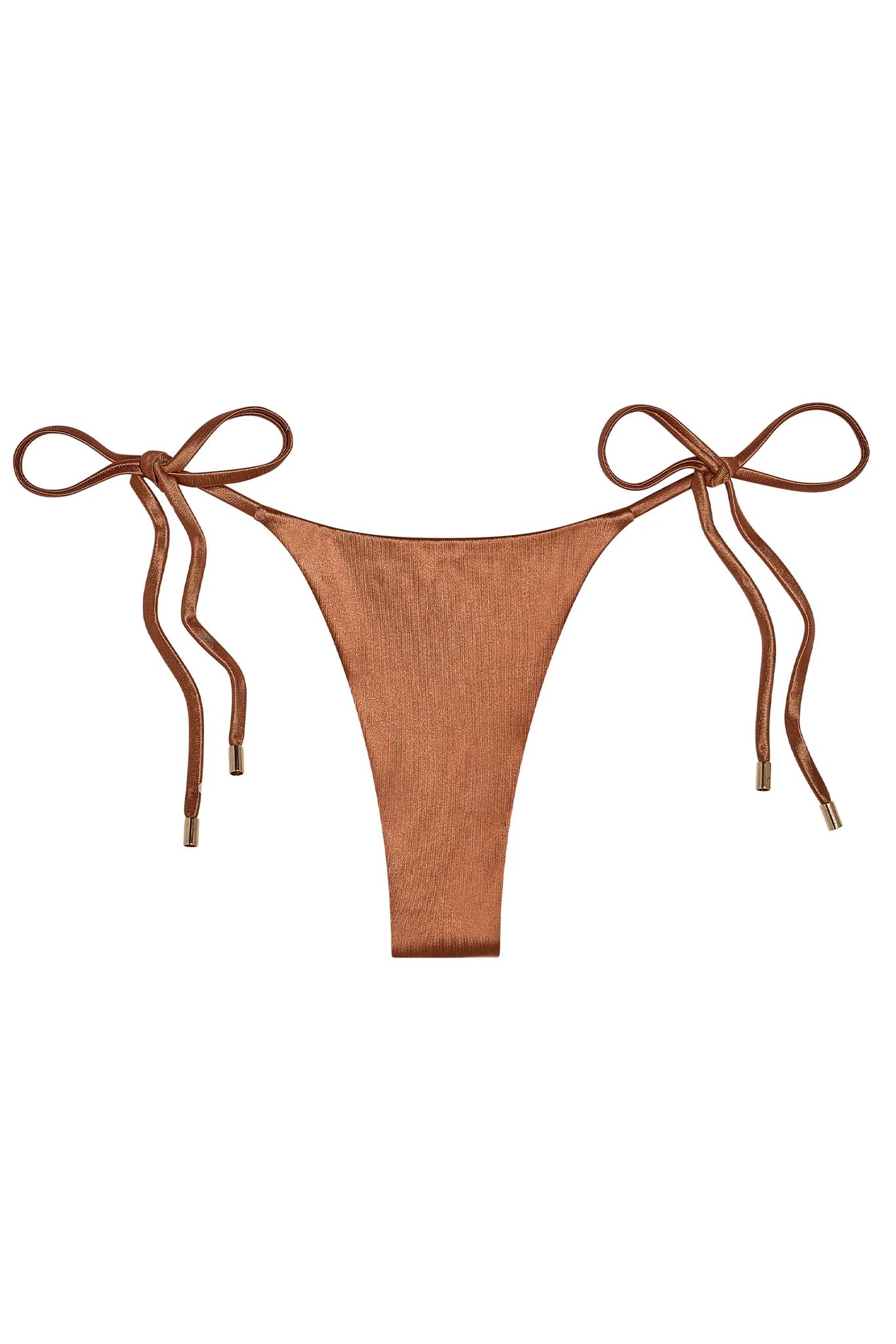 Palma Bottom - Bronze Shiny Jersey | Monday Swimwear