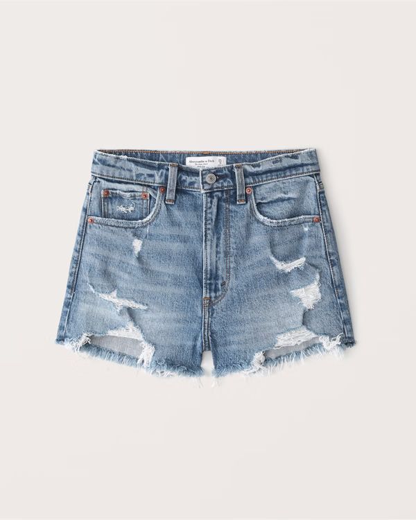 Women's High Rise Mom Shorts | Women's New Arrivals | Abercrombie.com | Abercrombie & Fitch (US)